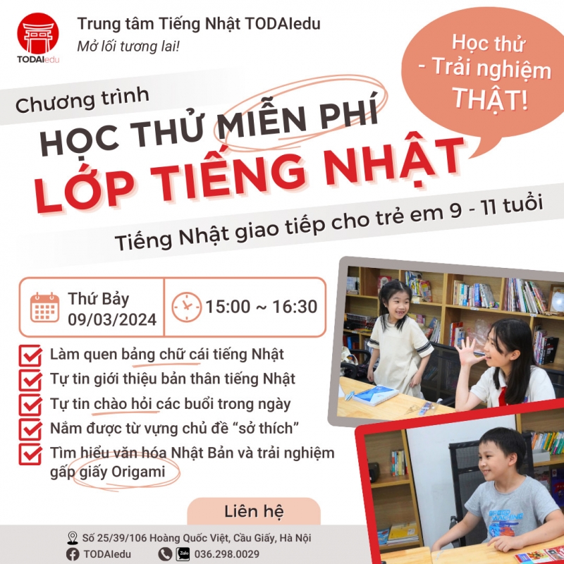 Lớp học trải nghiệm Tiếng Nhật Giao tiếp Happy Kaiwa miễn phí 